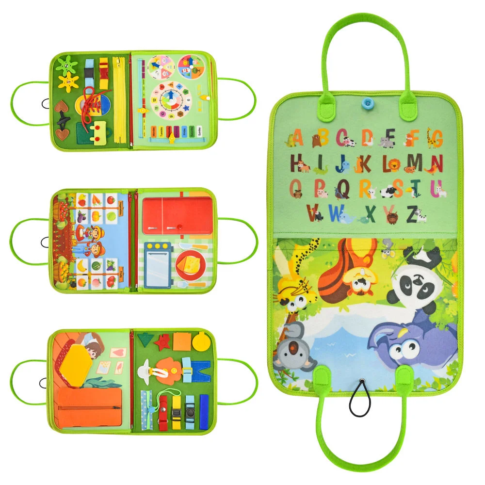 2023 New Children Early Education Montessori Toys bebé ocupado Board As atividades sensoriais do brinquedo Multiactividades sentiram-se movimentadas com livros de tabuleiro