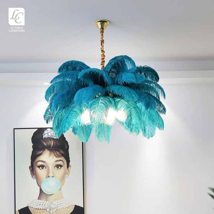 New Design Living Room Tree Shape Resin Feather Modern LED Floor Lamp