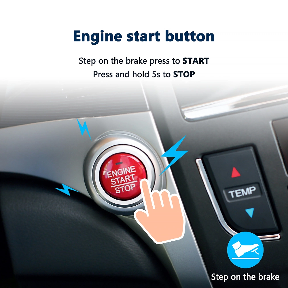 Car Engine Start Stop Click Push Button Pke Anti-Theft Alarm System