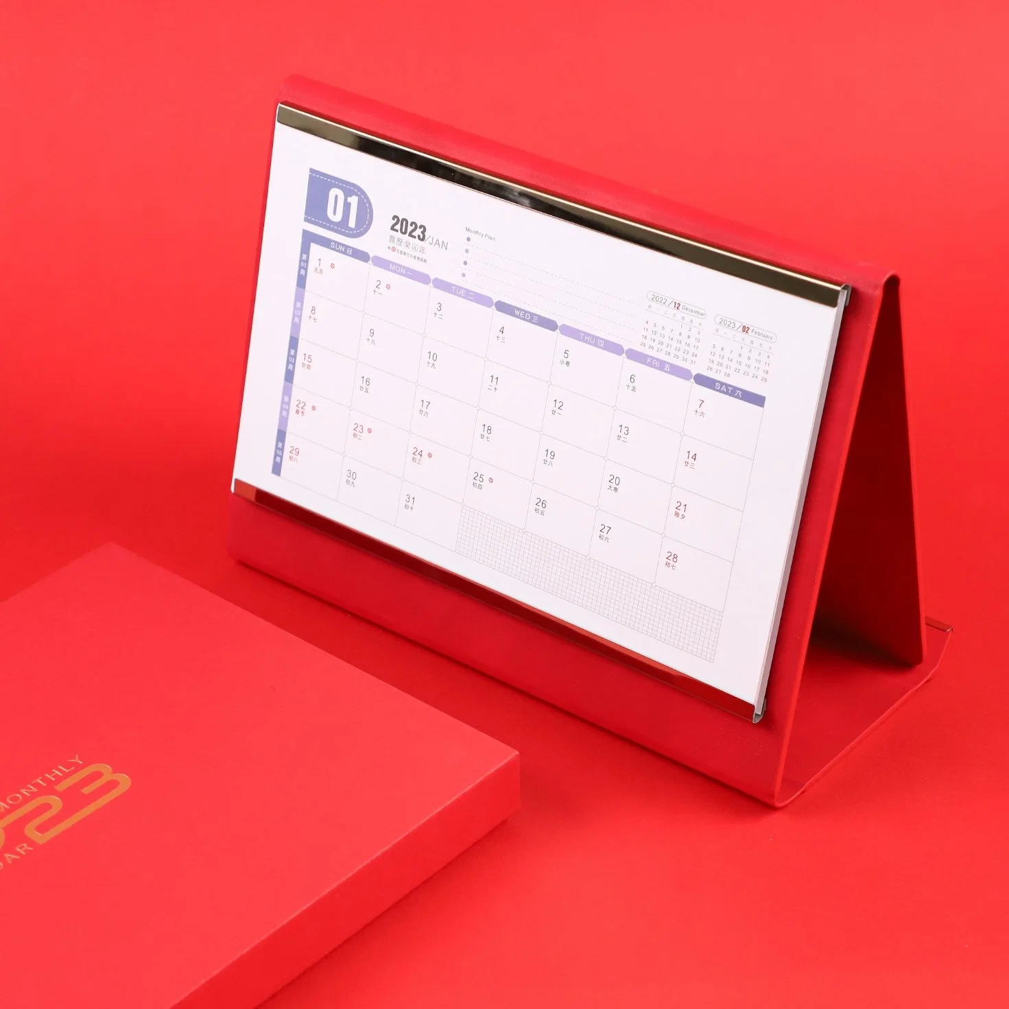 Calendário diário personalizado do Office 2023 Calendários de Trabalho Conjunto de oferta com a caixa