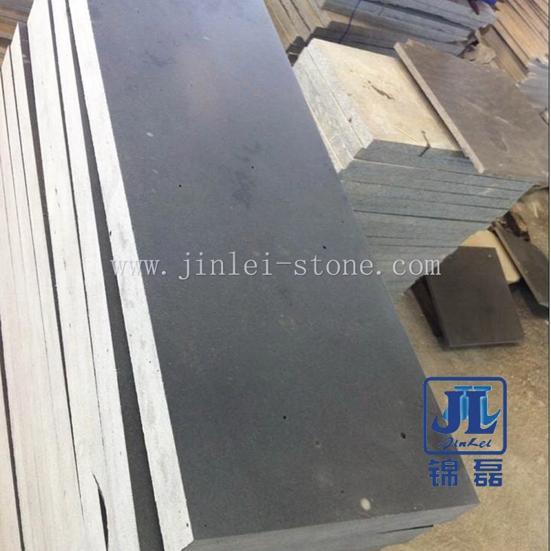 Black Basalt Paver, Honed Surface Machine Cut Paving Stone Black Basalt