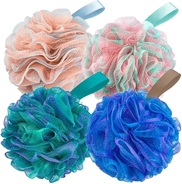 Hot Sale Bathroom Super Soft Color Sponge Bath Flower Ball