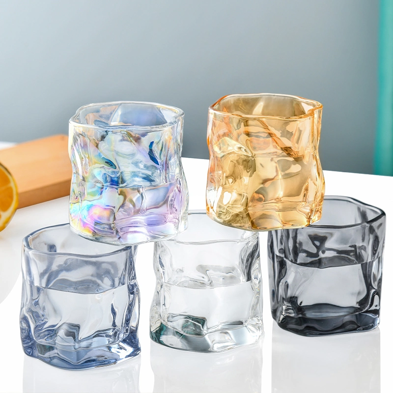 Wholesale/Supplier High quality/High cost performance Luxury Classic Twist Transparent Glass Coffee Whiskey Water Glass Cup Mug Glass Ware Tumbler for Families