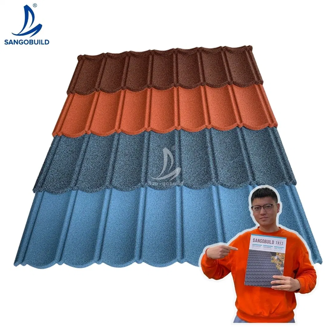 Corée du Sud marque DS Feroof Roofing Graules fournisseur Sangobuild Factory Prix carreaux de toiture en pierre métallique