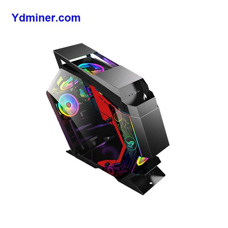 PC with Fan Colourful Tempered Glass Cooled CPU Cabinet Computer Case