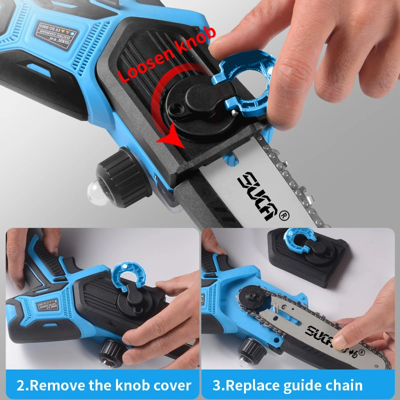High quality/High cost performance 5 Inch Portable Electric Lithium Battery Powered Chain Saw Mini Pole Saw Cordless Electric Chainsaw for Wood Cutting