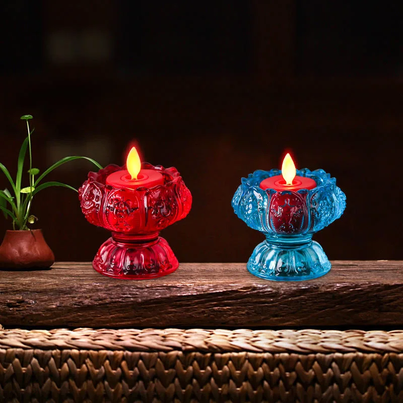 Gift Eco-Friendly Smokeless Candle Lighting Colorful Religious Flameless Candles