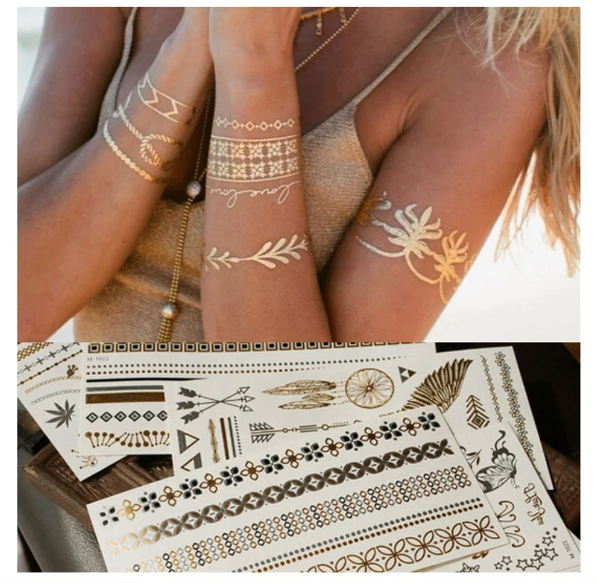 Non Toxic Customized Henna Stencil Henna Tattoo Stickers