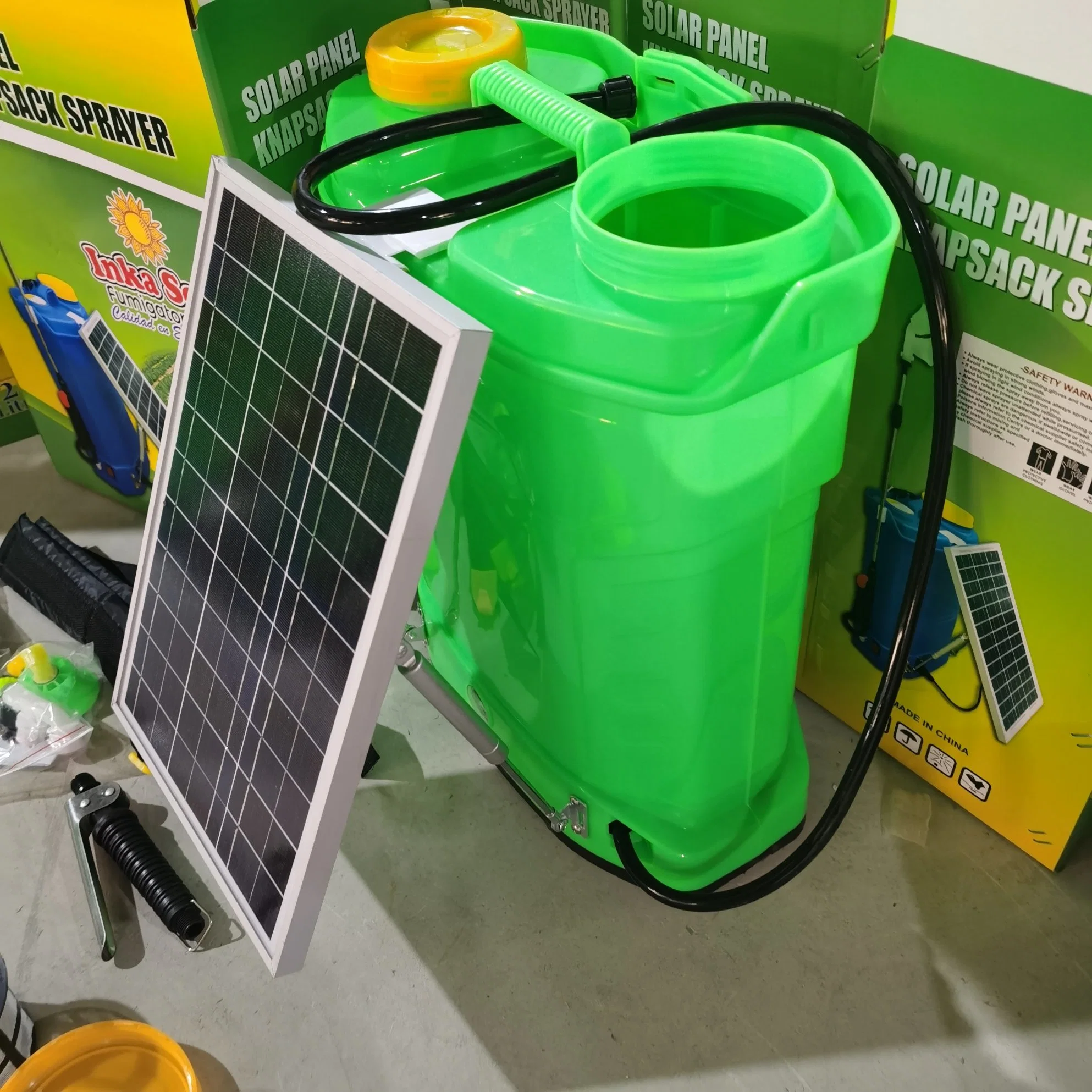 18L Agricultura Knapsack batería bomba operada Electric 2 en 1 pulverizador solar