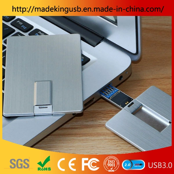 Hot Sale Metal Credit Card USB Flash Drive /USB Pen Drive with Color Printing Logo on Both Sides for Promotional Gift (USB 2.0/3.0)