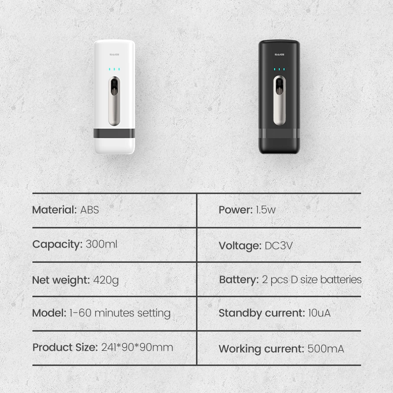 Saige montado en pared Tipo D funcionamiento con batería Perfume Aerosol automático Dispensador