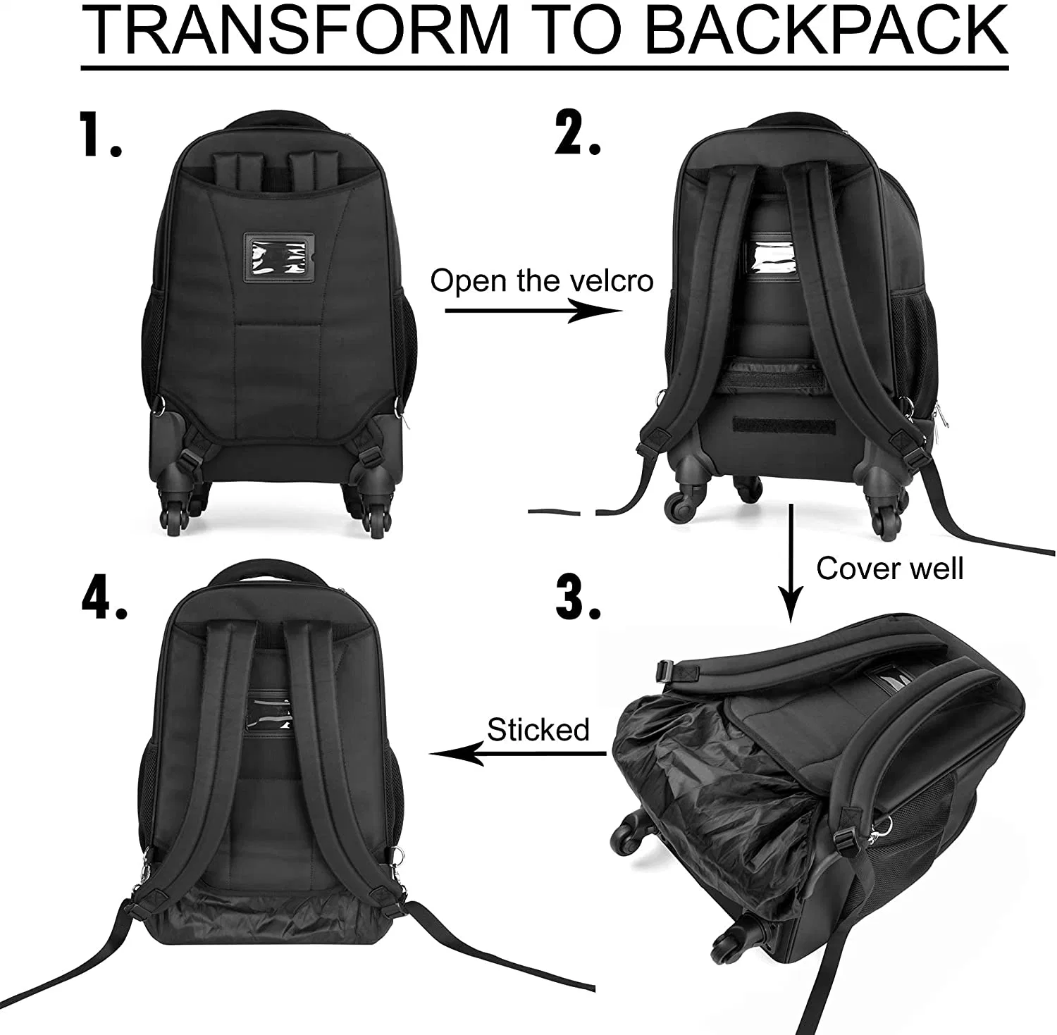 Carry-on Trolley Luggage Business Backpack Bag with 4 Wheels