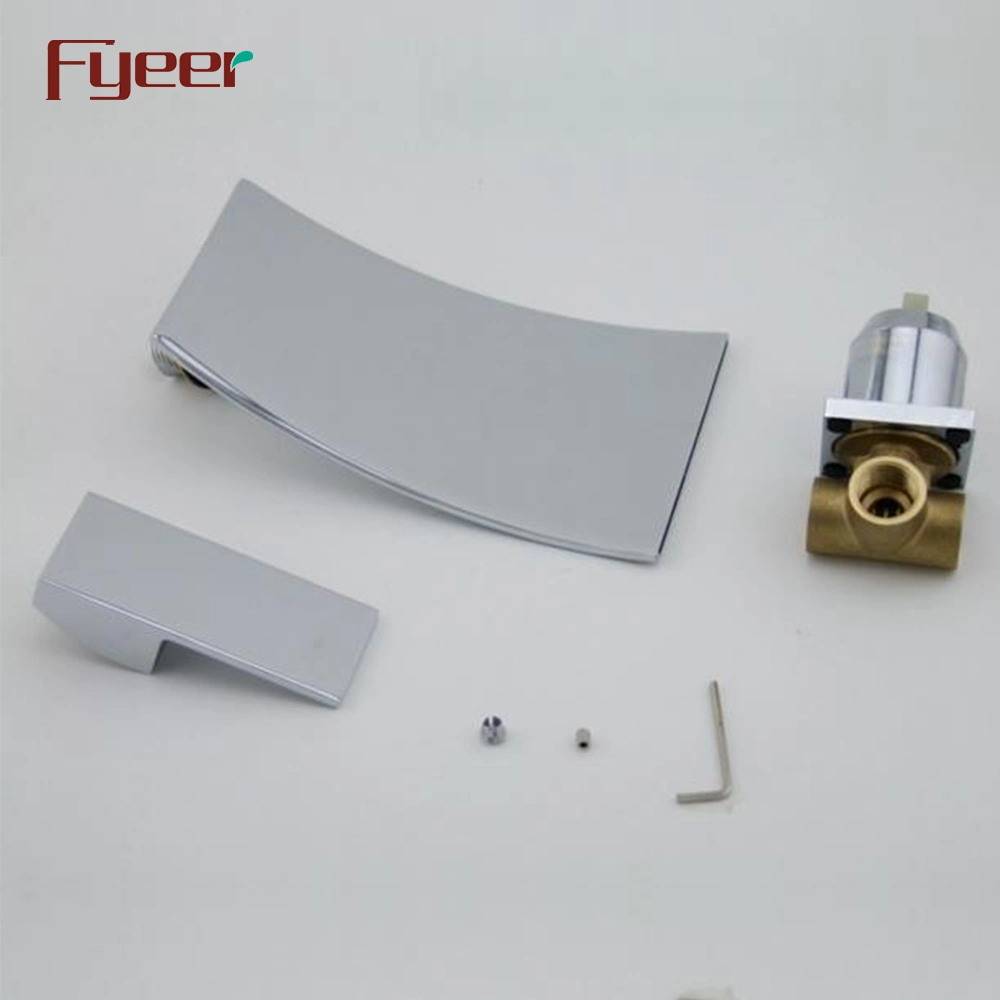 Fyeer Wall Mounted Double Hole Waterfall Basin Faucet