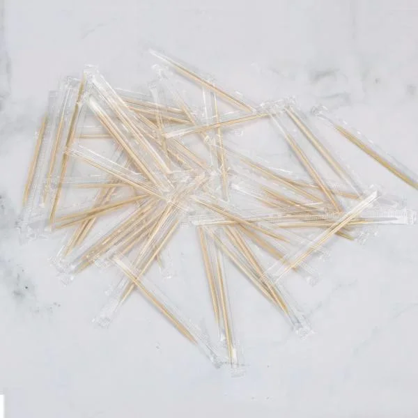 Bulk Cheap Professional Stick Disposable Tooth Pick Bamboo Wooden Toothpicks with Wrapped OPP