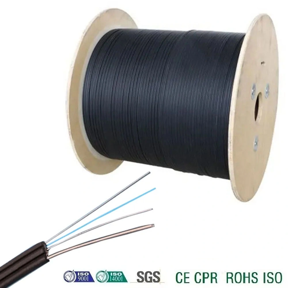 Kolorapus FTTH Double-Fly Indoor Drop Cable FRP/Kfrp Steel Wire Strength Member Optical Fiber Cable