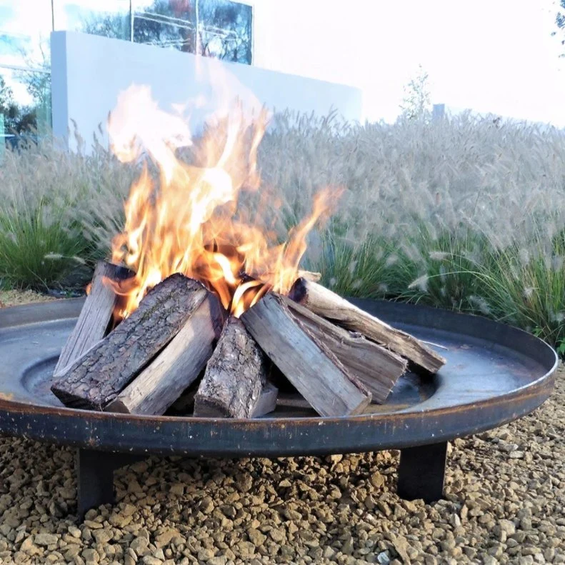 Bol en bois à motif de feu en acier Corten avec matériaux durables pour Extérieur