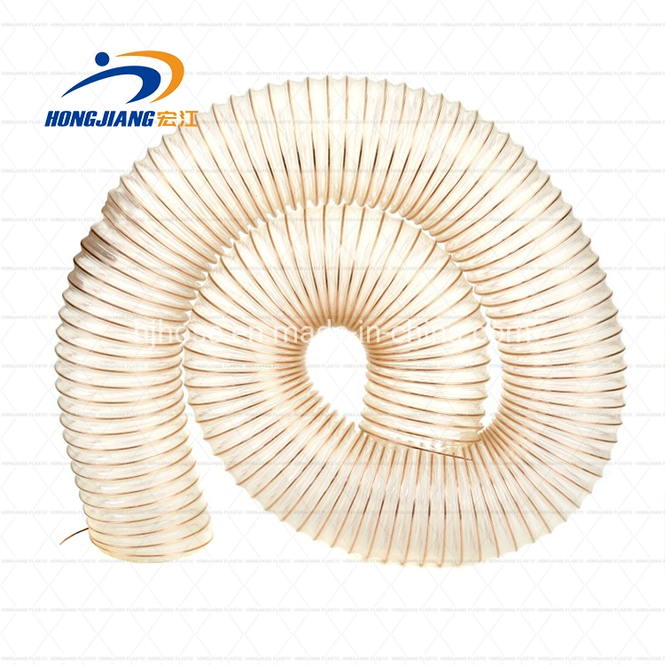 High Temperature PU Flexible Ducting Hose Urethane Hose Polyurethane Pipe PU Duct with Steel Cord