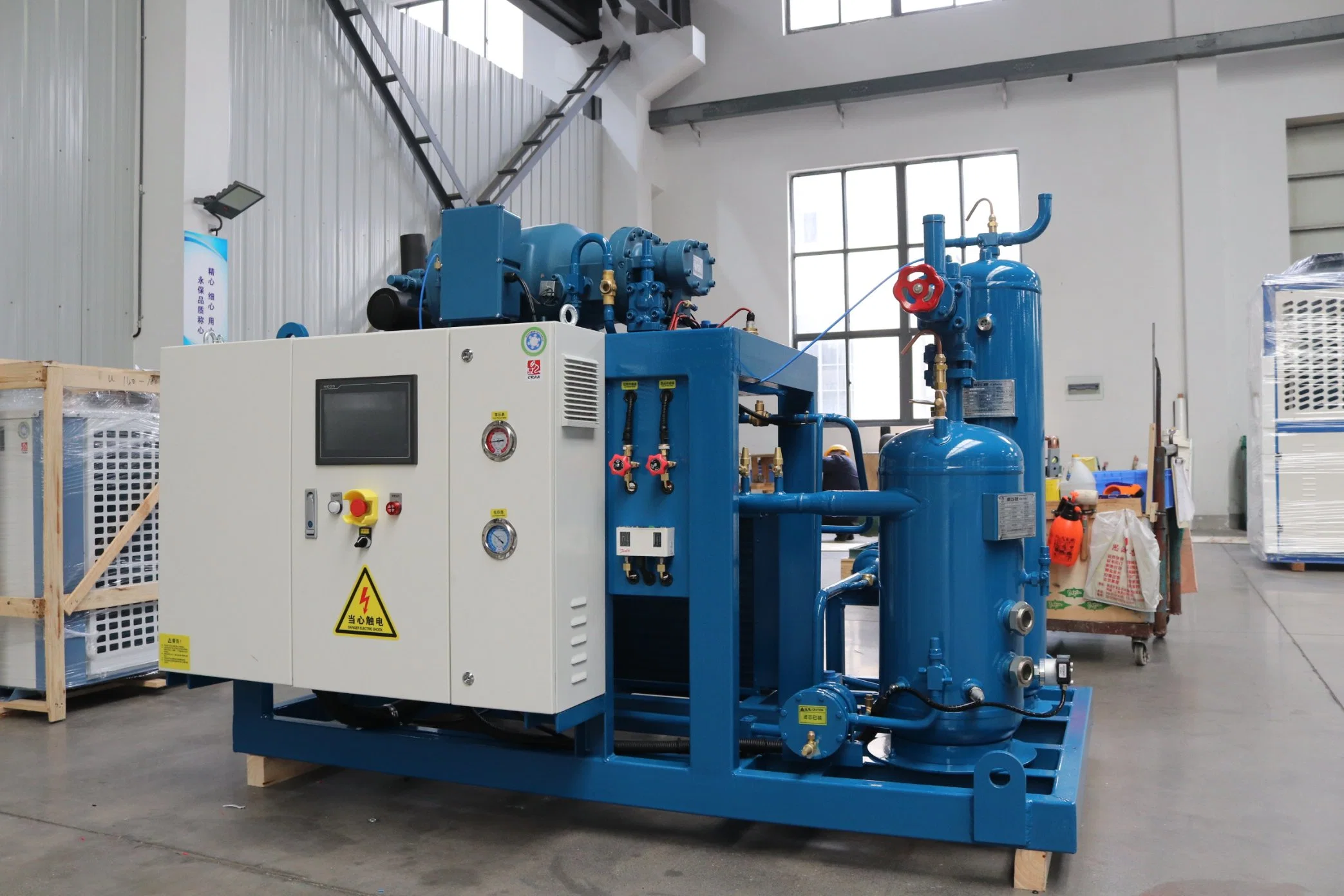 Seafood Frozen Cold Storage Refrigeration Machinery with 500HP Compressor Unit