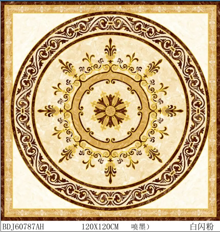 Cerâmica de parede e pavimento 1200 * 1200 mm Azulejo de porcelana dourada revestido a ouro novo Tapete de chegada Tile 600 * 600mm * 4PCS em Dubai Project Hot Selling banheiro Piso em Azulejo