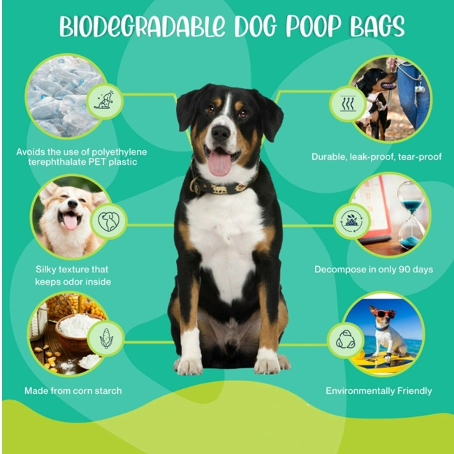 Wholesale/Supplier Compostable Biodegradable Dog Poop Bags with Easy Tie