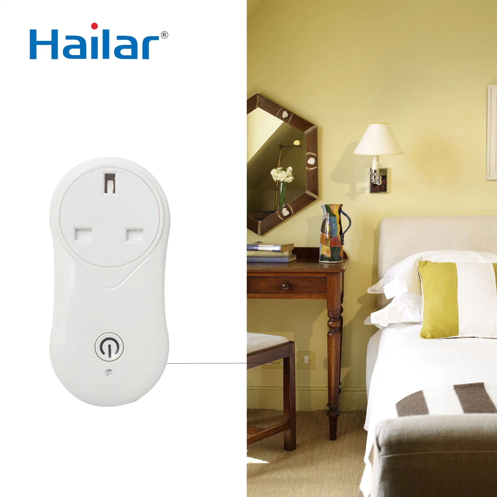 Hailar UK Standard Smart WiFi Plug with Switched Socket Support Smart Life APP with USB Outlet