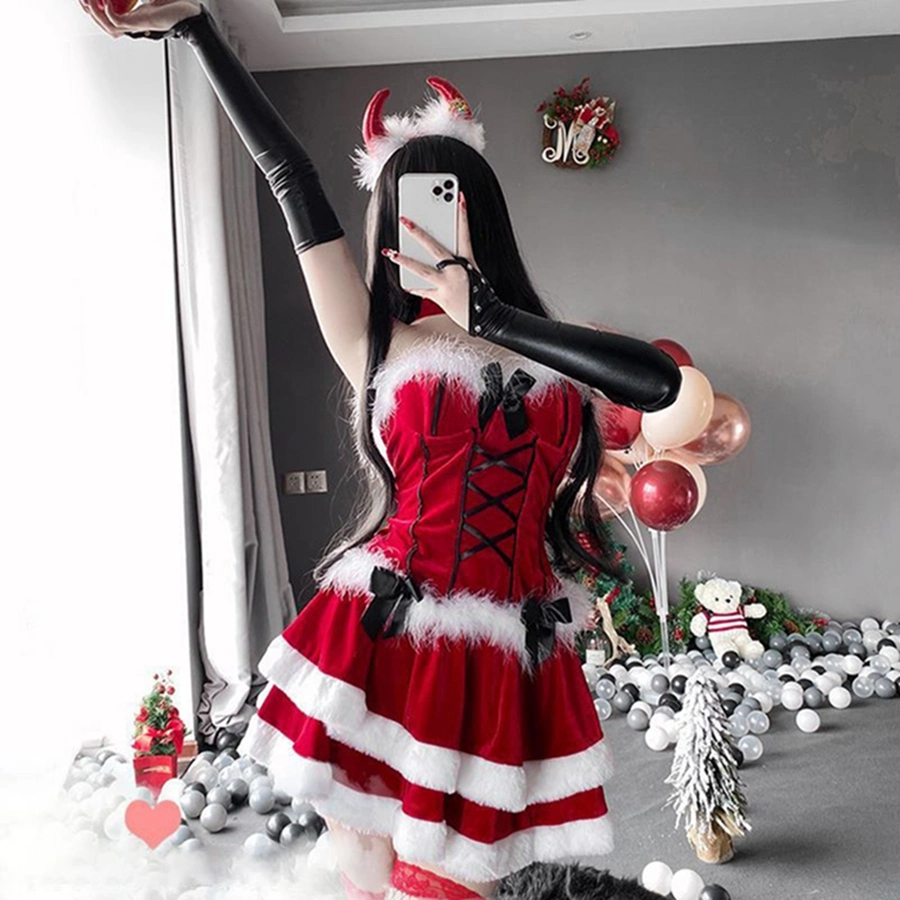 New Christmas Costume Anchor Uniform Temptation Sexy Maid Cosplay Christmas Costume Skirt Christmas Party Wear