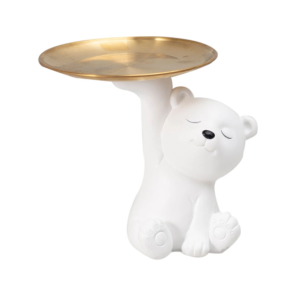 Modern Desk Decor Sculpture Resin Kawaii White Bear Crafts for Kids Gift