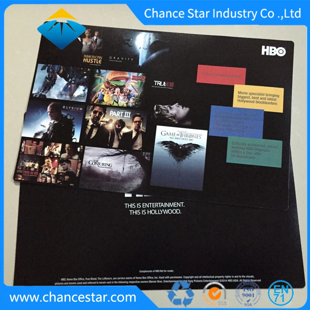 Custom Printed Promotional Black Plastic Desk Mat for Kitchen