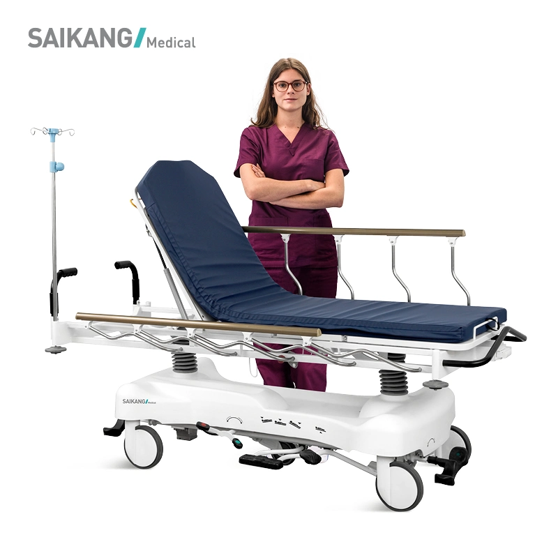 Skb041-3 Multifunction Hydraulic Manual Medical Operating Patient Transportation Trolley Supplier