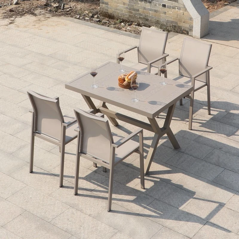 Outdoor Leisure Furniture Aluminum Alloy Waterproof Sunscreen Courtyard Open-Air Terrace Contracted Outdoor Table Chair to The Table