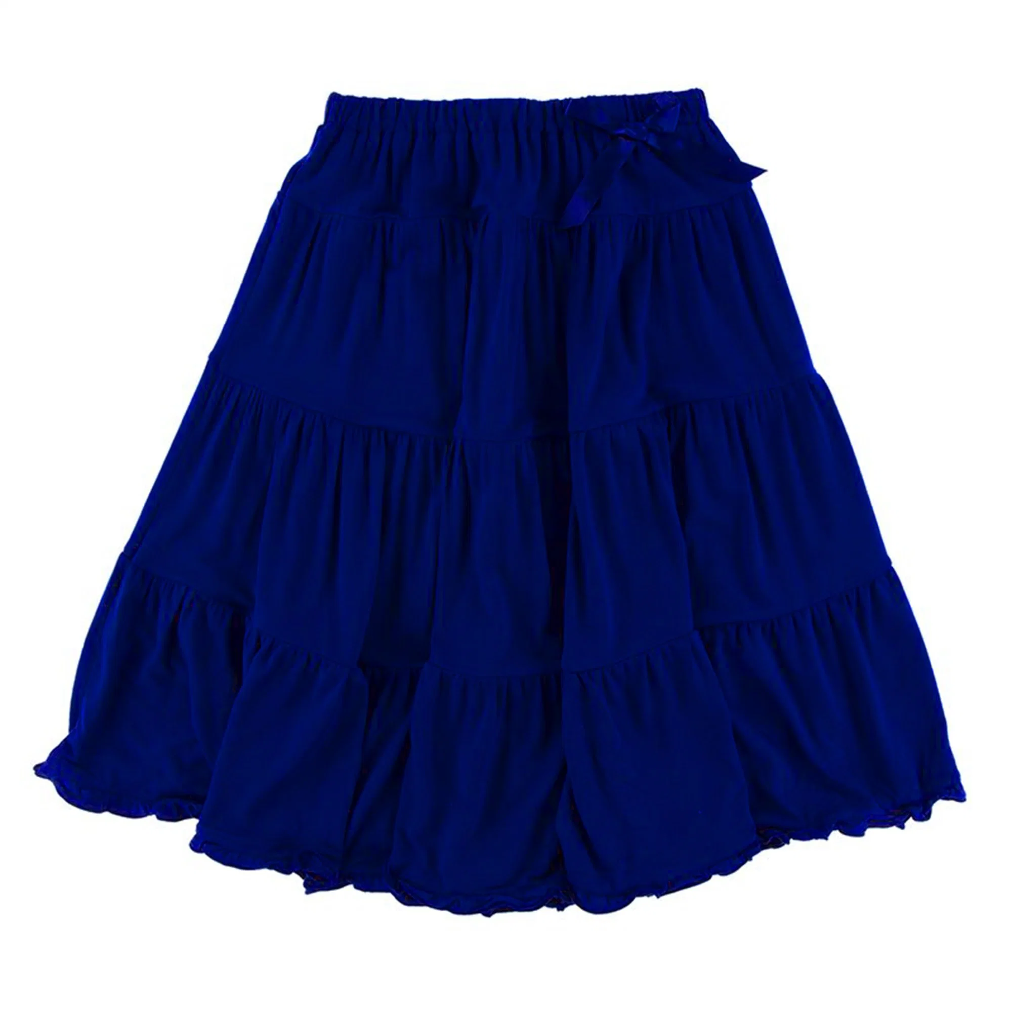 Soft Sustainable Eco Jersey Bamboo OEM Comfy Solid Long Tiered Skirt Navy