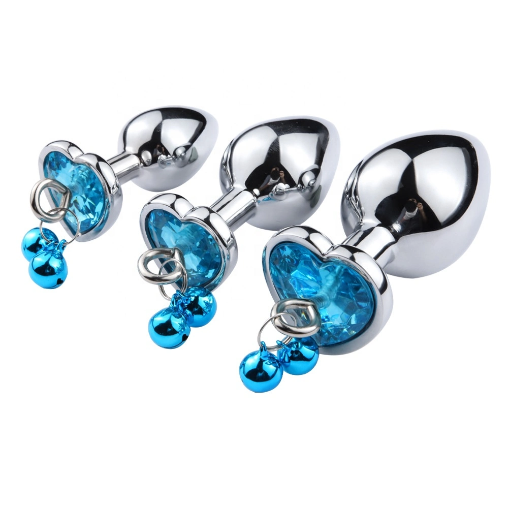 S/M/L Metal Aluminium Alloy Anal Butt Plug Heart-Shaped Bells Expander for Male and Female Sexy Adults Game Ass Sex Products