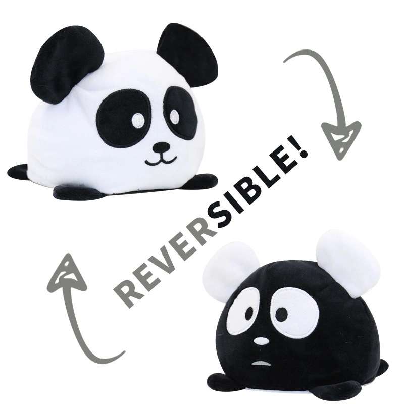 Custom Double-Sided Flip Peluche Reversible Soft Stuffed Plush Cat Toy