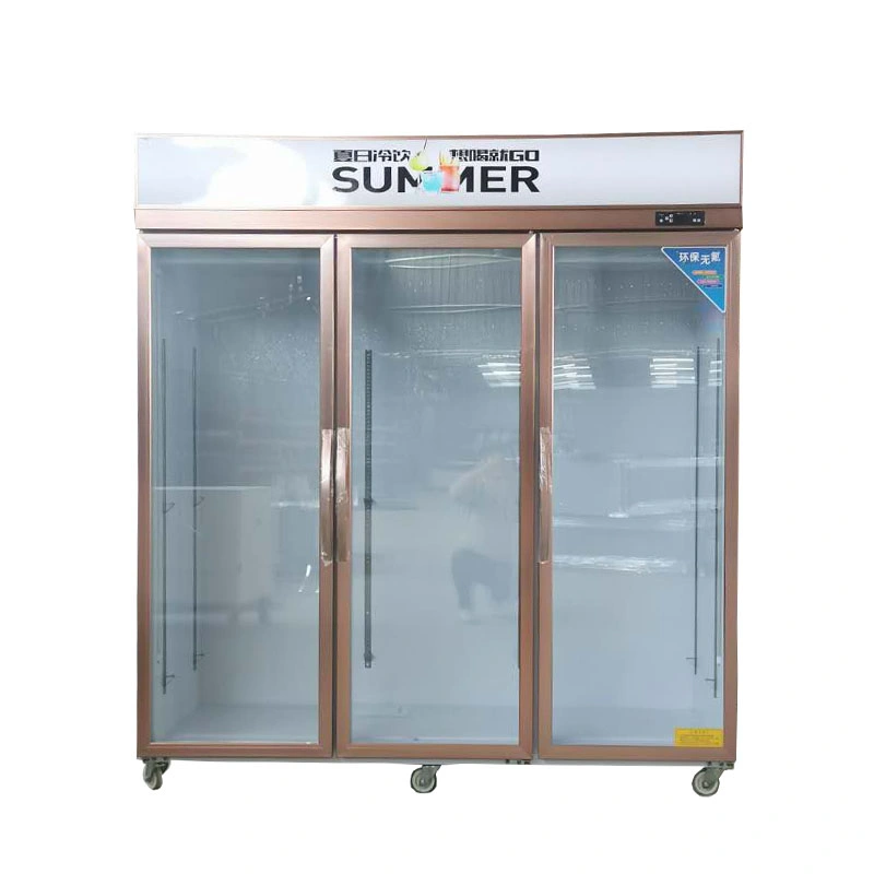 3 Door Cold Display Cabinet Retail Store Display Showcase Used Supermarket Refrigeration Equipment for Sale