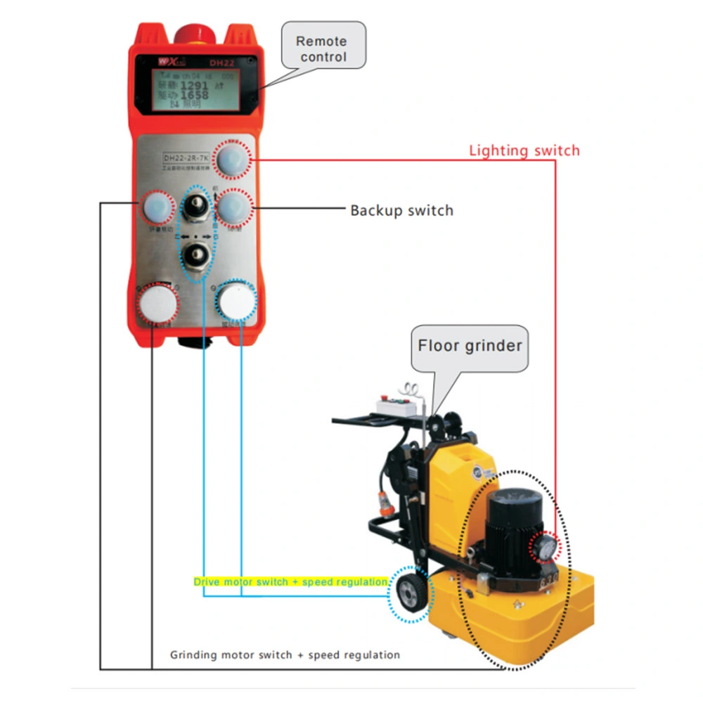 Floor Polishing Machine Used Wireless Remote Control Custom 2 Speed Control