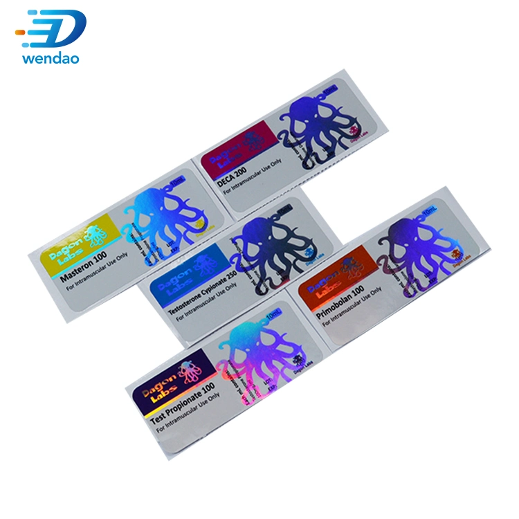 Pharmacy Medication Bottle 10ml Vial Labels Laser Hologram Cmyk Printing