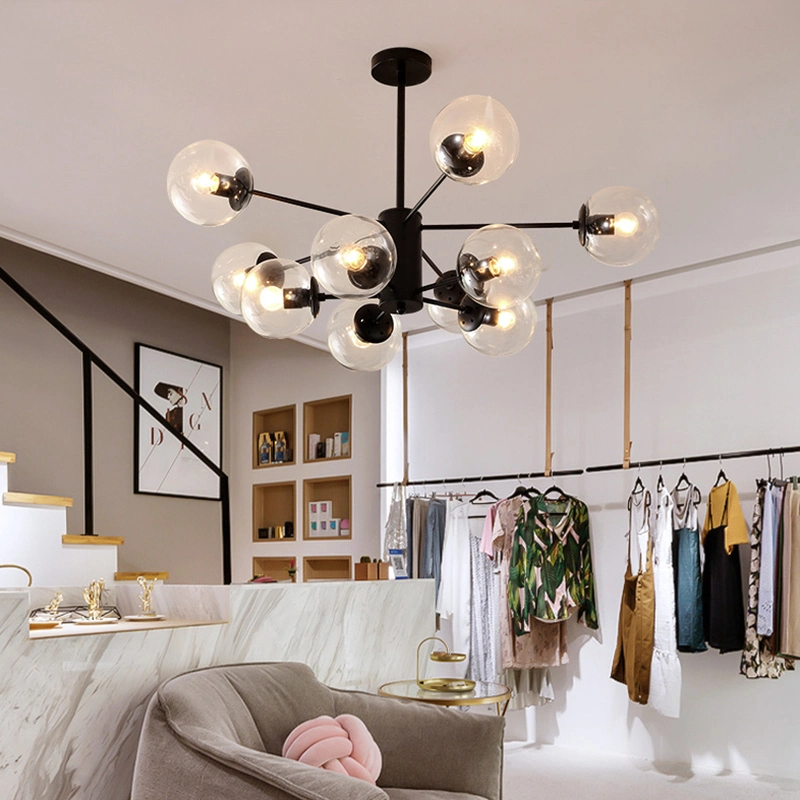 Bedroom Dining Room Kitchen Ceiling Pendant Lamp Glass Ball E27 LED Chandelier