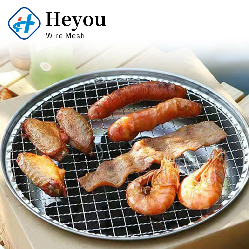 Barbecue Net Stainless Steel Thicker Grill Charcoal Grill Tools Japanese Cooking Supplies with Handle Mesh Outdoor Utensils