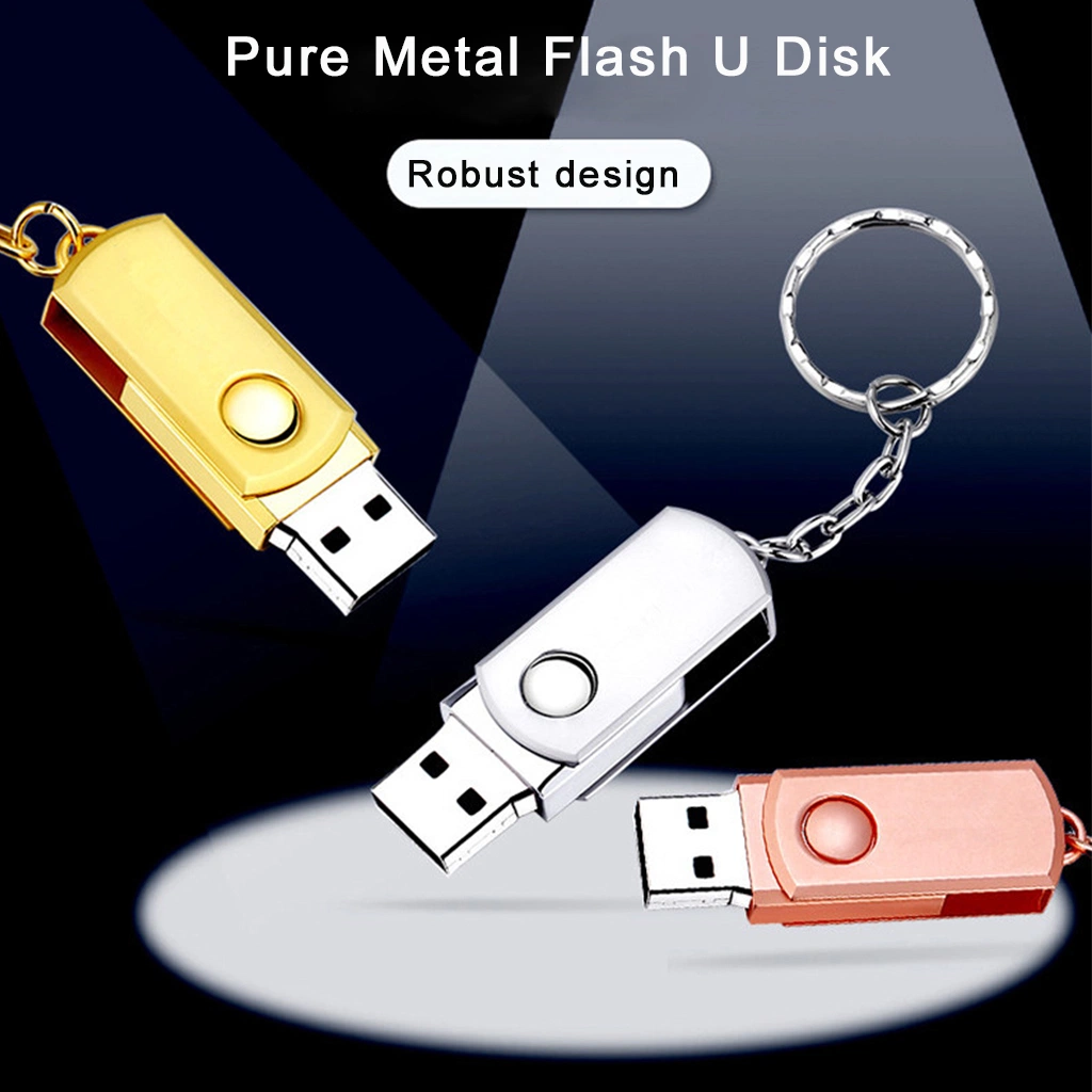 Clé USB Flash Drive Flash étanche métal Silver 64 Go 32 Go Disque dur 8 Go Pendrive128 Go avec clé Ring U USB 2.0