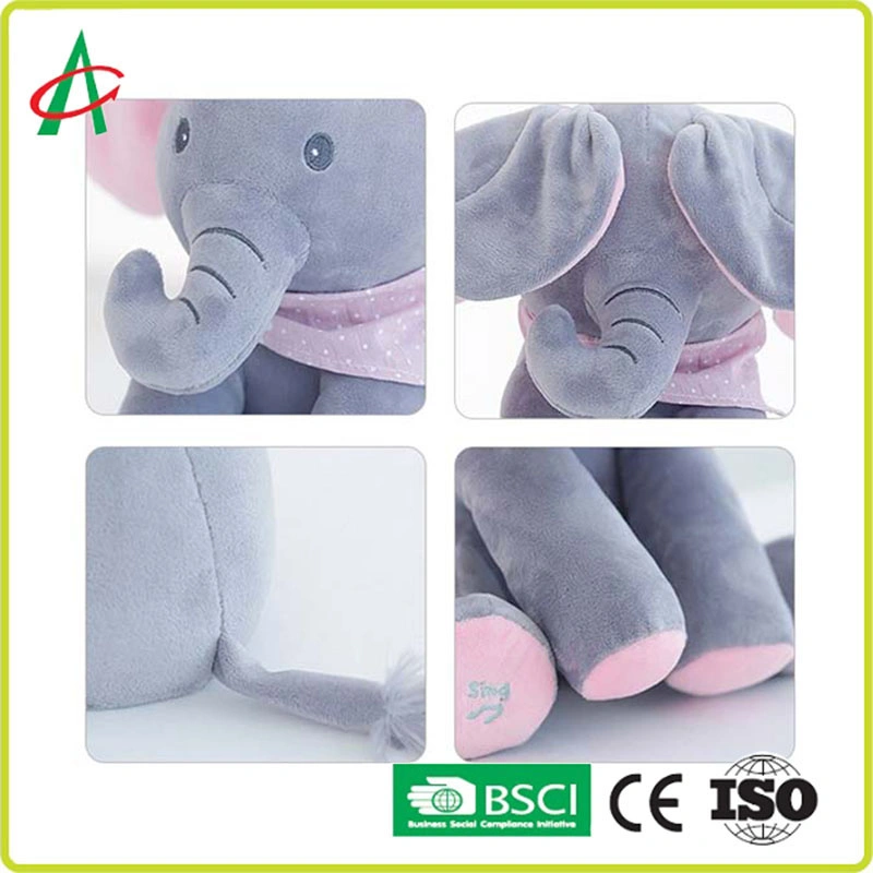 Niños Música Juguetes educativos Elefante Gris animales rellenos para Wholesale/Suppliers