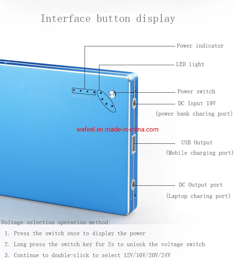 Laptop Power Bank 50000 mAh Large Power Charging Treasure Voltage 5V12V16V20V24V