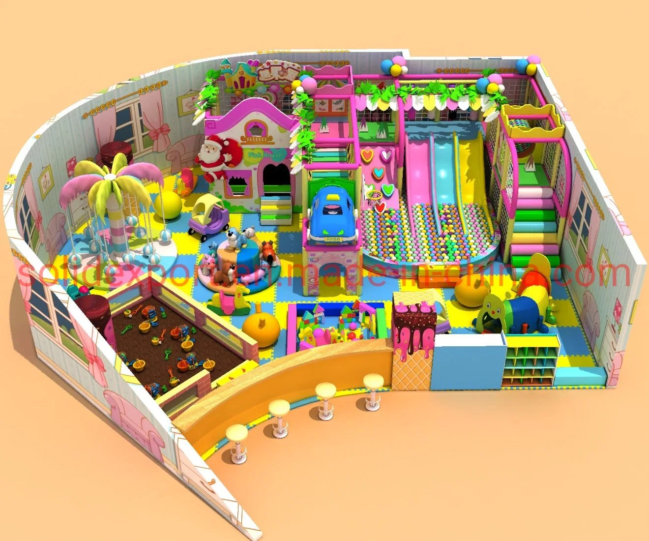 Children Happy Castle Play Party Center Indoor Playground Equipment Play Zone