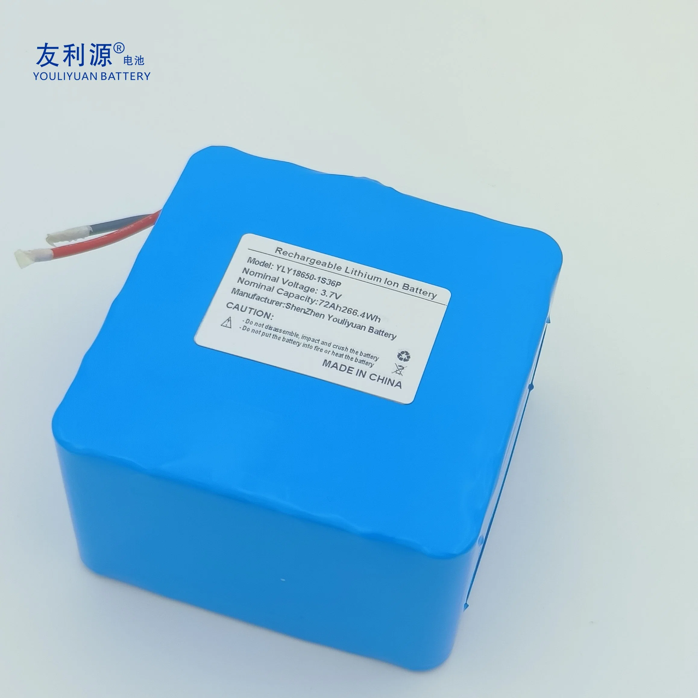 OEM/ODM Rechargeable 18650 Battery 1s36p 3.7V 72ah Lithium Ion Battery Pack Emergency Battery UPS Battery Power Tool Battery Energy Storage Battery