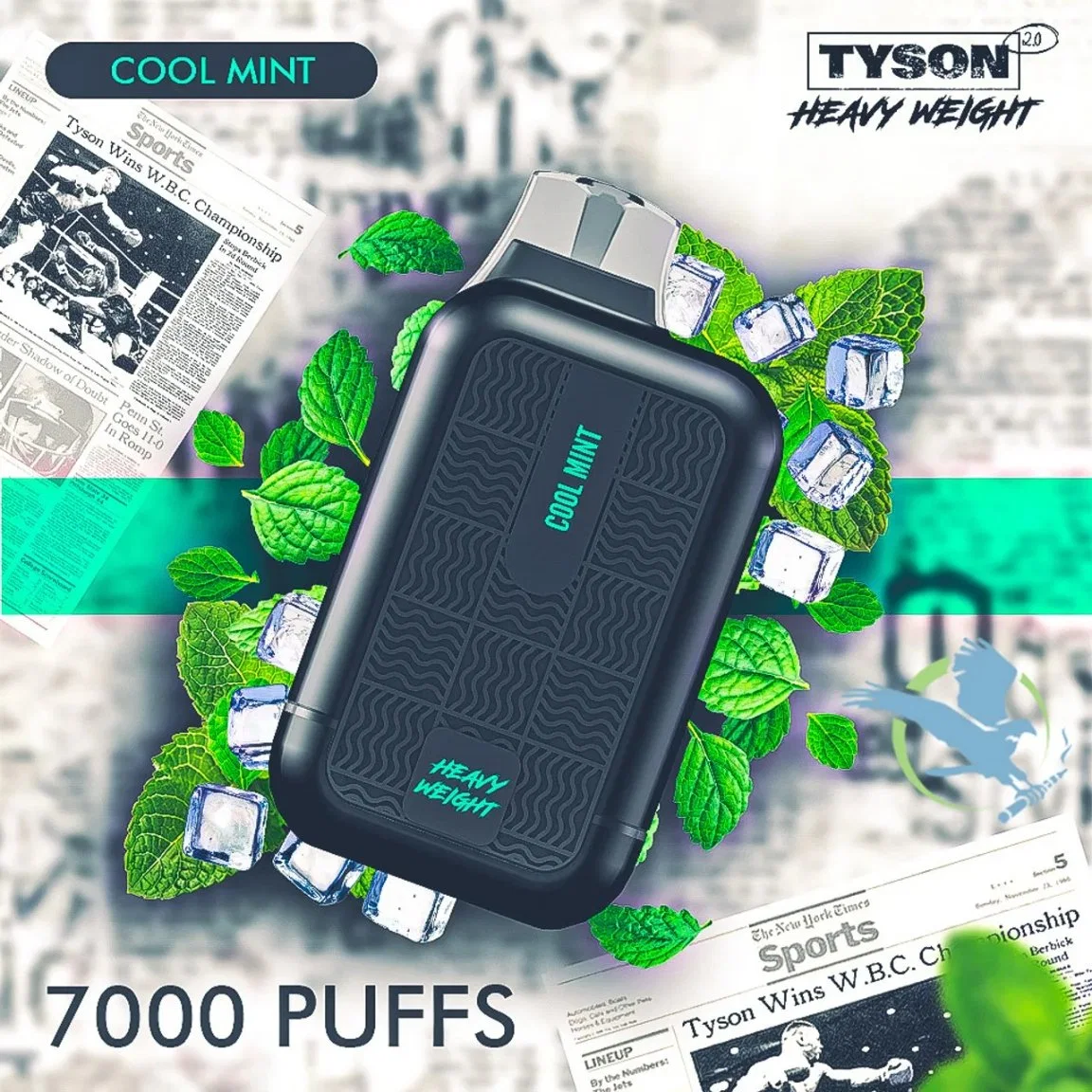 100% Newst Hot Verkaufen Sie Authentische Zbood Tyson 2,0 7000 Puffs Einweg-Vape Pen 650 mAh Recharger Batterie verschiedene Geschmacksrichtungen billig Dampfstift