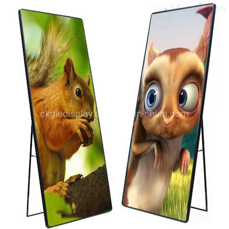 HD LED Poster P2.0 Advertising Screen LED Mirror Screen LED Stand Poster