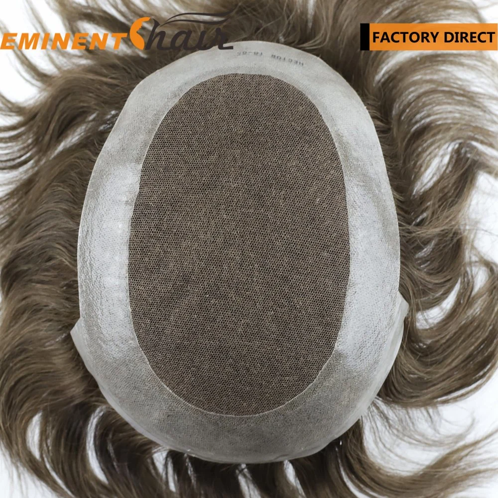 Natural Hairline Indian Hair Toupee Men's Hair Prosthesis