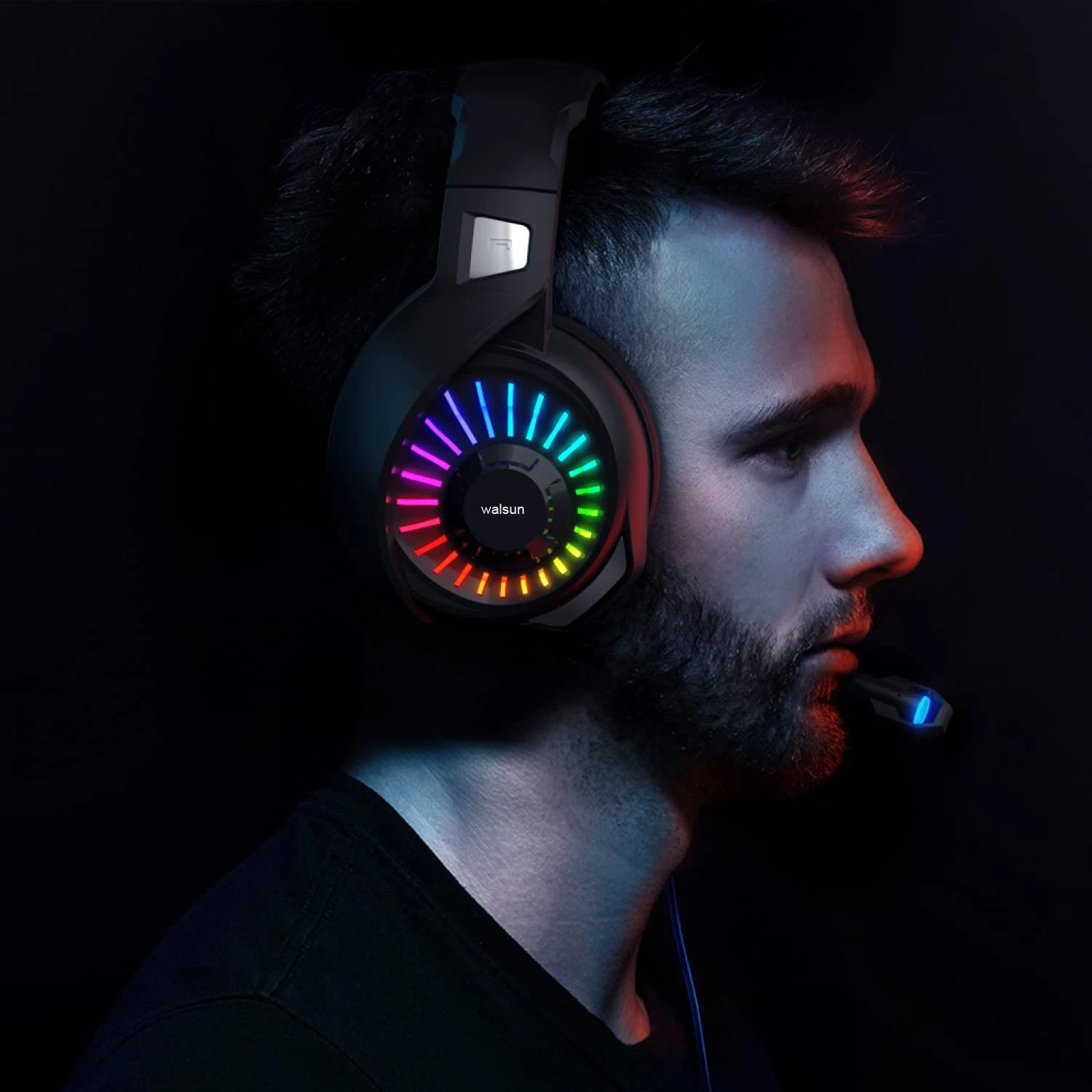 50mm Driver RGB Light PRO Home Audio 3D Surround PC Game Headset Computer Headphone PS4 PS5 xBox Gaming Headphone with Mute and Mic