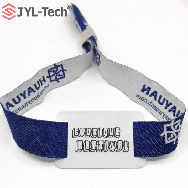 Event Festival RFID bande satin polyester tissé bracelet RFID tissé Bracelet