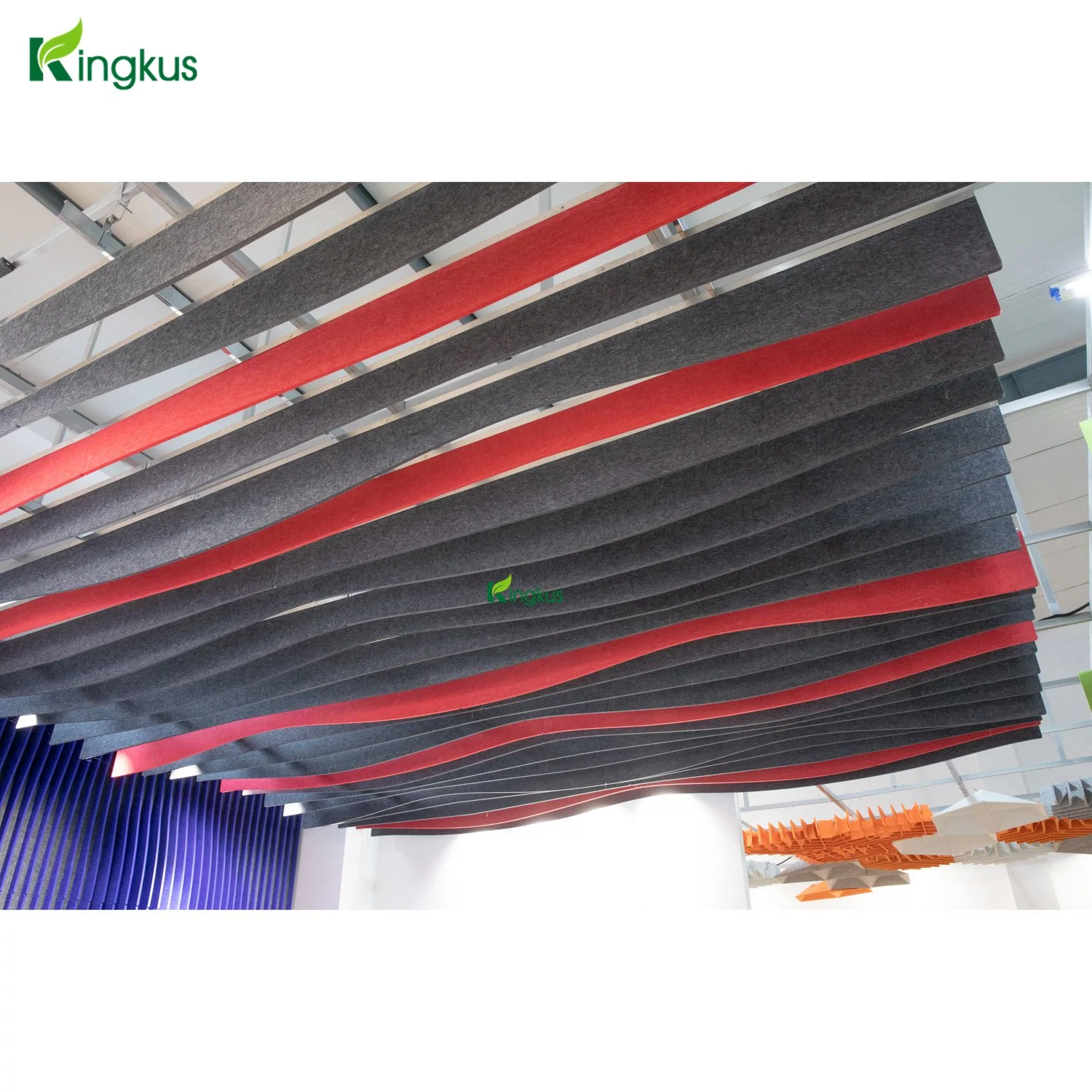 Sound Absorption Pet Acoustic Wall Panel Bafflas Ceiling Acoustic System U Keel