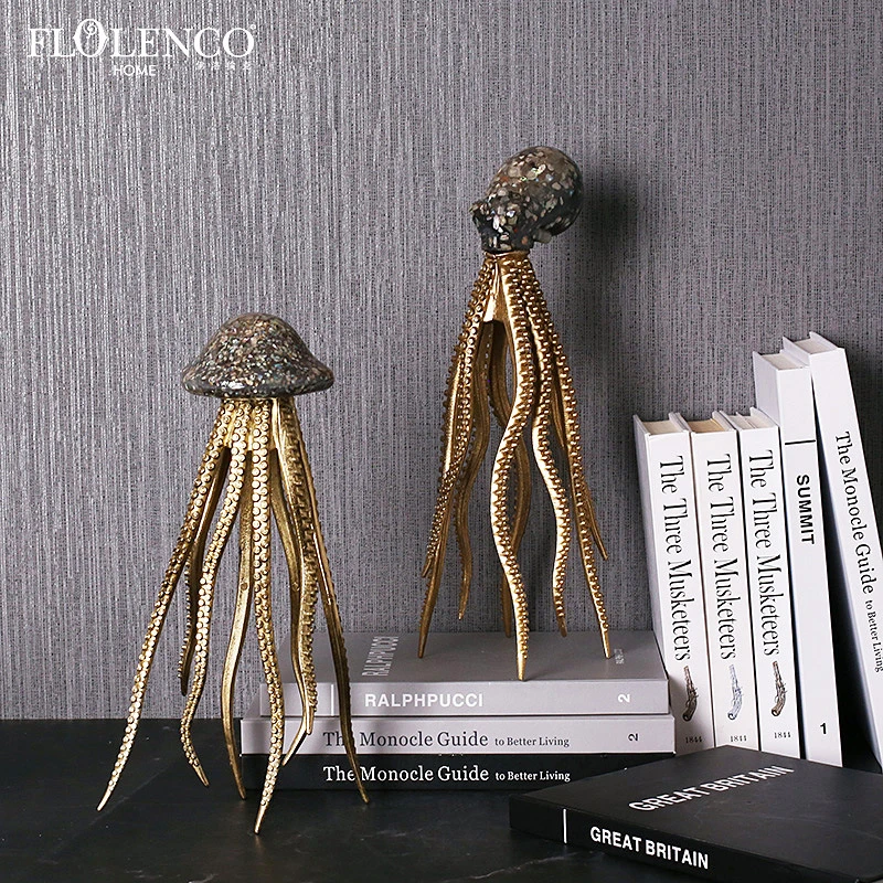 Resin Octopus Figurine Fashion Light Luxury Simple Style Home Ornament Decorative Accessory